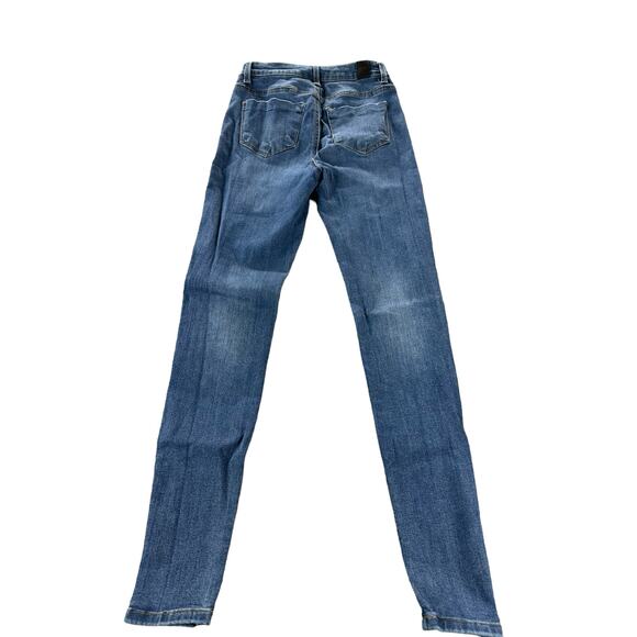 CP Jeans Medium Wash Blue Distressed Denim Skinny Jeans Junior's Size 1 - Picture 5 of 11